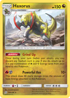 Haxorus 156/236 Rare Holo card from Unified Minds