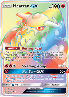 Heatran-GX 238/236 Rare Rainbow card from Unified Minds