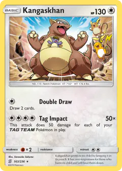 Kangaskhan 163/236 Rare Holo card from Unified Minds