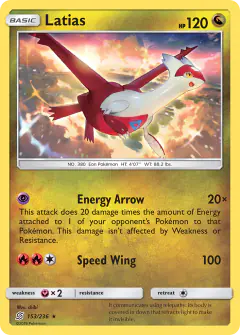 Latias 153/236 Rare card from Unified Minds