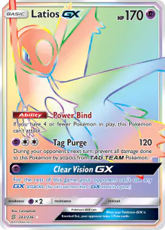 Latios-GX 243/236 Rare Rainbow card from Unified Minds