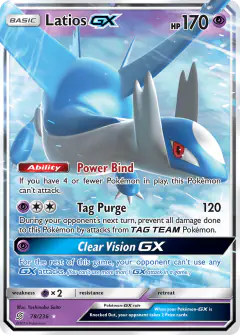 Latios-GX 78/236 Rare Holo GX card from Unified Minds