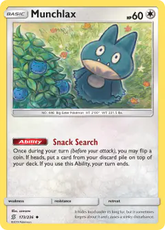 Munchlax 173/236 Uncommon card from Unified Minds