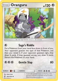 Oranguru 182/236 Uncommon card from Unified Minds
