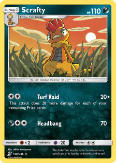 Scrafty 138/236 Rare card from Unified Minds