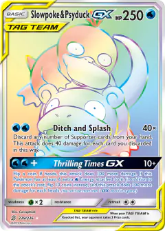 Slowpoke & Psyduck-GX 239/236 Rare Rainbow card from Unified Minds