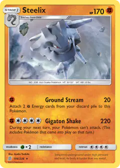 Steelix 104/236 Rare card from Unified Minds