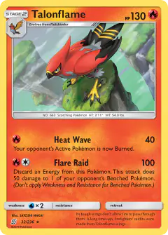 Talonflame 32/236 Rare card from Unified Minds