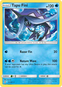 Tapu Fini 53/236 Rare card from Unified Minds