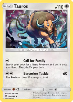 Tauros 164/236 Uncommon card from Unified Minds