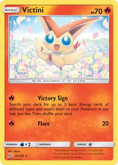 Victini 26/236 Rare Holo card from Unified Minds