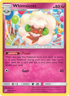 Whimsicott 144/236 Rare card from Unified Minds