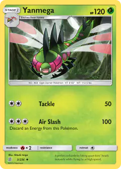 Yanmega 3/236 Uncommon card from Unified Minds