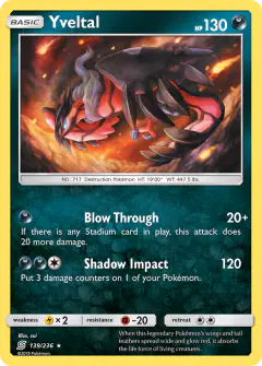 Yveltal 139/236 Rare Holo card from Unified Minds