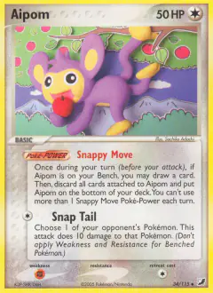 Aipom 34/115 Uncommon card from Unseen Forces