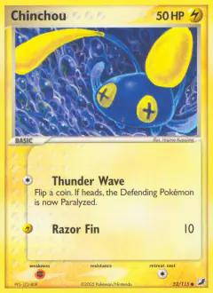 Chinchou 52/115 Common card from Unseen Forces