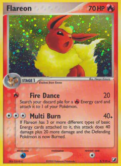 Flareon 5/115 Rare Holo card from Unseen Forces