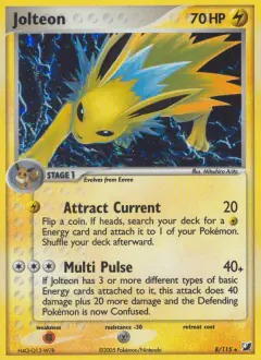 Jolteon 8/115 Rare Holo card from Unseen Forces