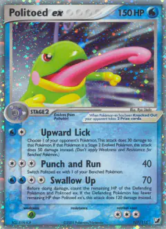 Politoed ex 107/115 Rare Holo EX card from Unseen Forces