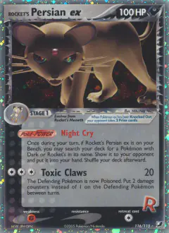 Rocket's Persian ex 116/115 Rare Secret card from Unseen Forces