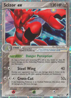 Scizor ex 108/115 Rare Holo EX card from Unseen Forces
