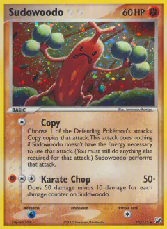 Sudowoodo 15/115 Rare Holo card from Unseen Forces