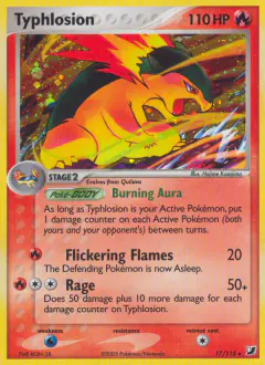 Typhlosion 17/115 Rare Holo card from Unseen Forces