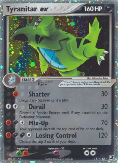 Tyranitar ex 111/115 Rare Holo EX card from Unseen Forces