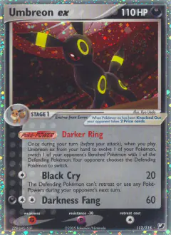 Umbreon ex 112/115 Rare Holo EX card from Unseen Forces