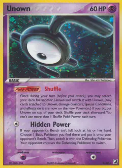 Unown E/28 Rare card from Unseen Forces