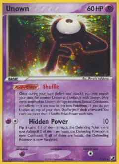 Unown F/28 Rare card from Unseen Forces