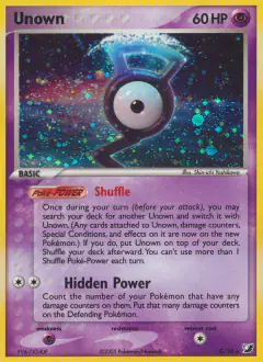 Unown G/28 Rare card from Unseen Forces