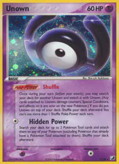Unown H/28 Rare card from Unseen Forces