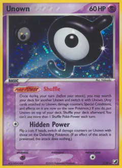 Unown J/28 Rare card from Unseen Forces
