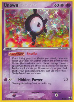 Unown K/28 Rare card from Unseen Forces