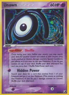 Unown M/28 Rare card from Unseen Forces