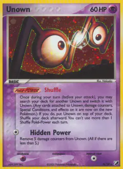 Unown N/28 Rare card from Unseen Forces