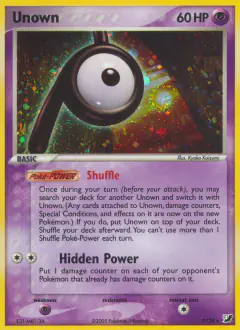 Unown P/28 Rare card from Unseen Forces