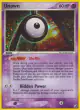 Unown P/28 Rare card from Unseen Forces