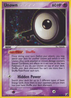 Unown Q/28 Rare card from Unseen Forces