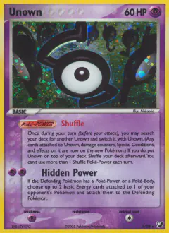 Unown S/28 Rare card from Unseen Forces