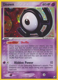 Unown U/28 Rare card from Unseen Forces