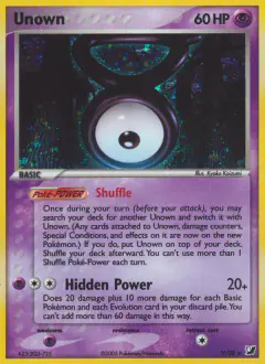 Unown V/28 Rare card from Unseen Forces