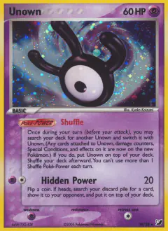 Unown W/28 Rare card from Unseen Forces