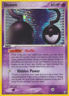 Unown ?/28 Rare card from Unseen Forces