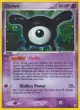 Unown X/28 Rare card from Unseen Forces