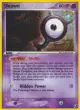 Unown Y/28 Rare card from Unseen Forces