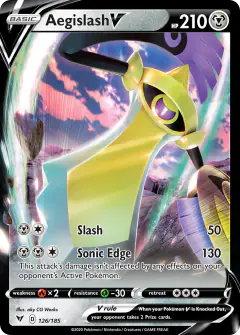 Aegislash V 126/185 Rare Holo V card from Vivid Voltage