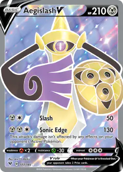 Aegislash V 177/185 Rare Ultra card from Vivid Voltage
