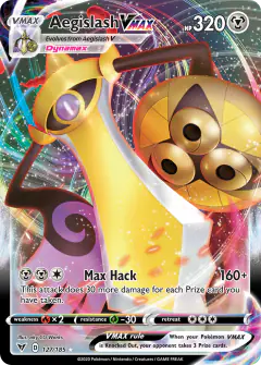Aegislash VMAX 127/185 Rare Holo VMAX card from Vivid Voltage
